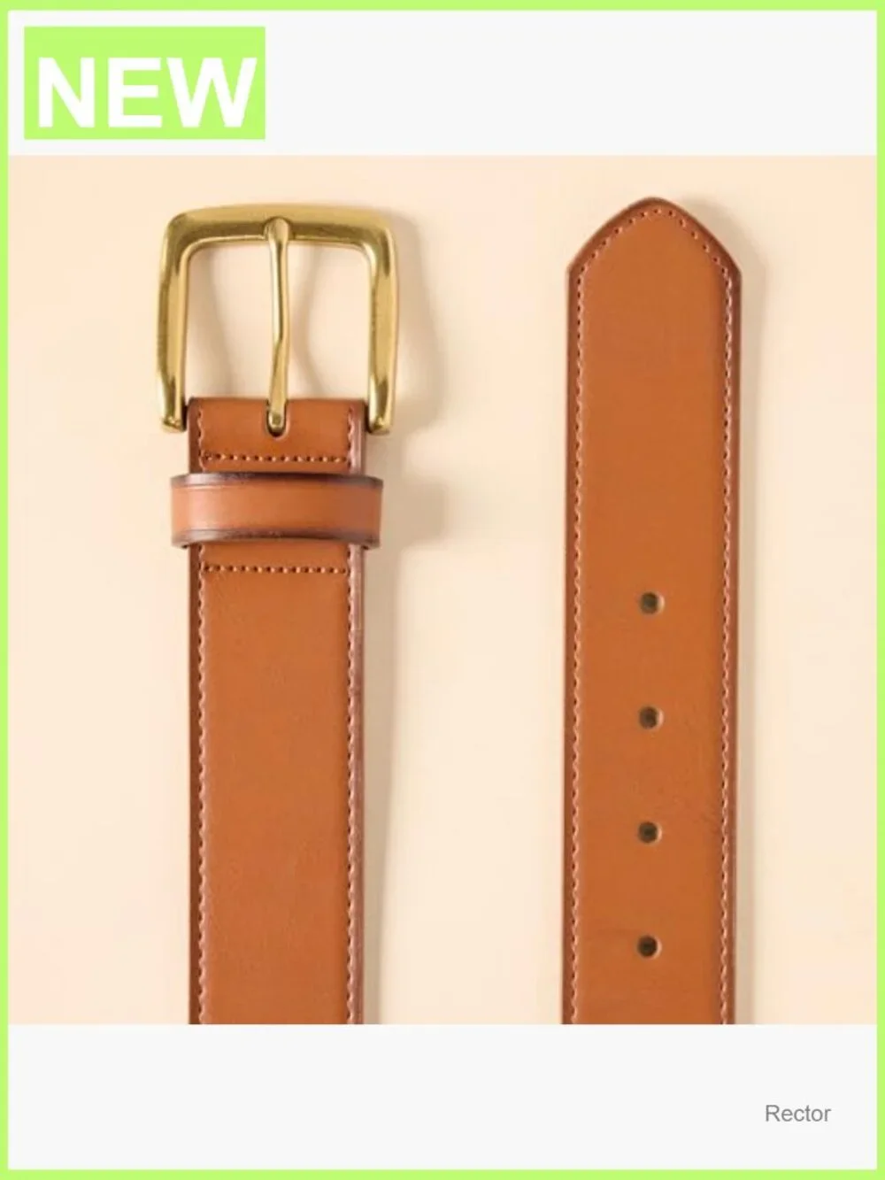 Men's Raw Edge Jeans Belt with Classic Buckle